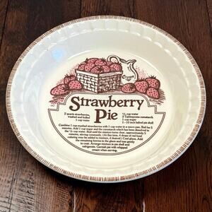 Vintage Royal China Strawberry Pie Plate Recipe Dish Jeannette Ceramic